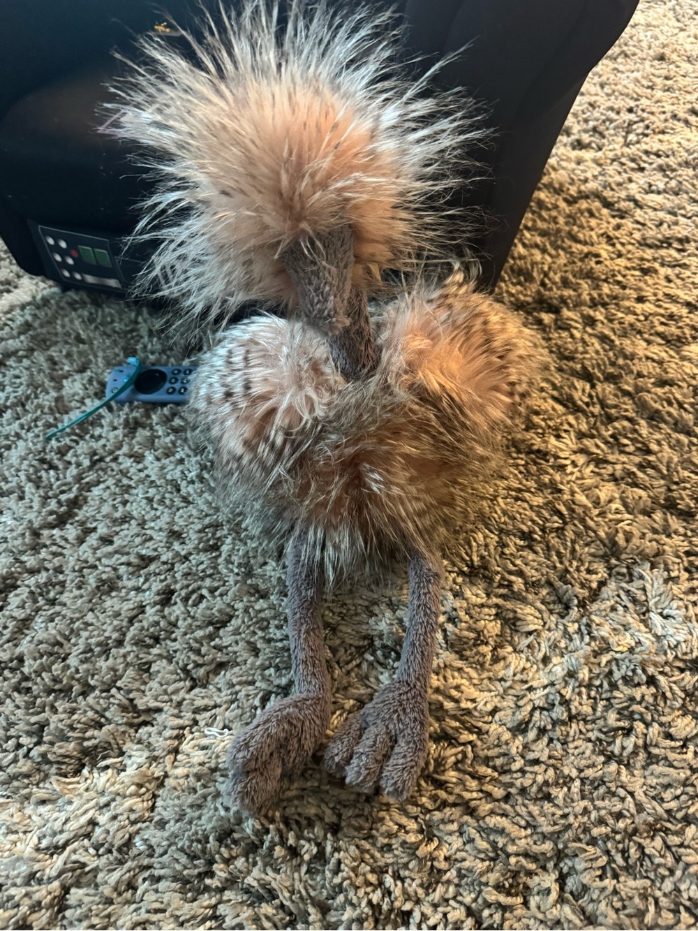 Jellycat Brown & Cream Fluffy Ostrich Plush